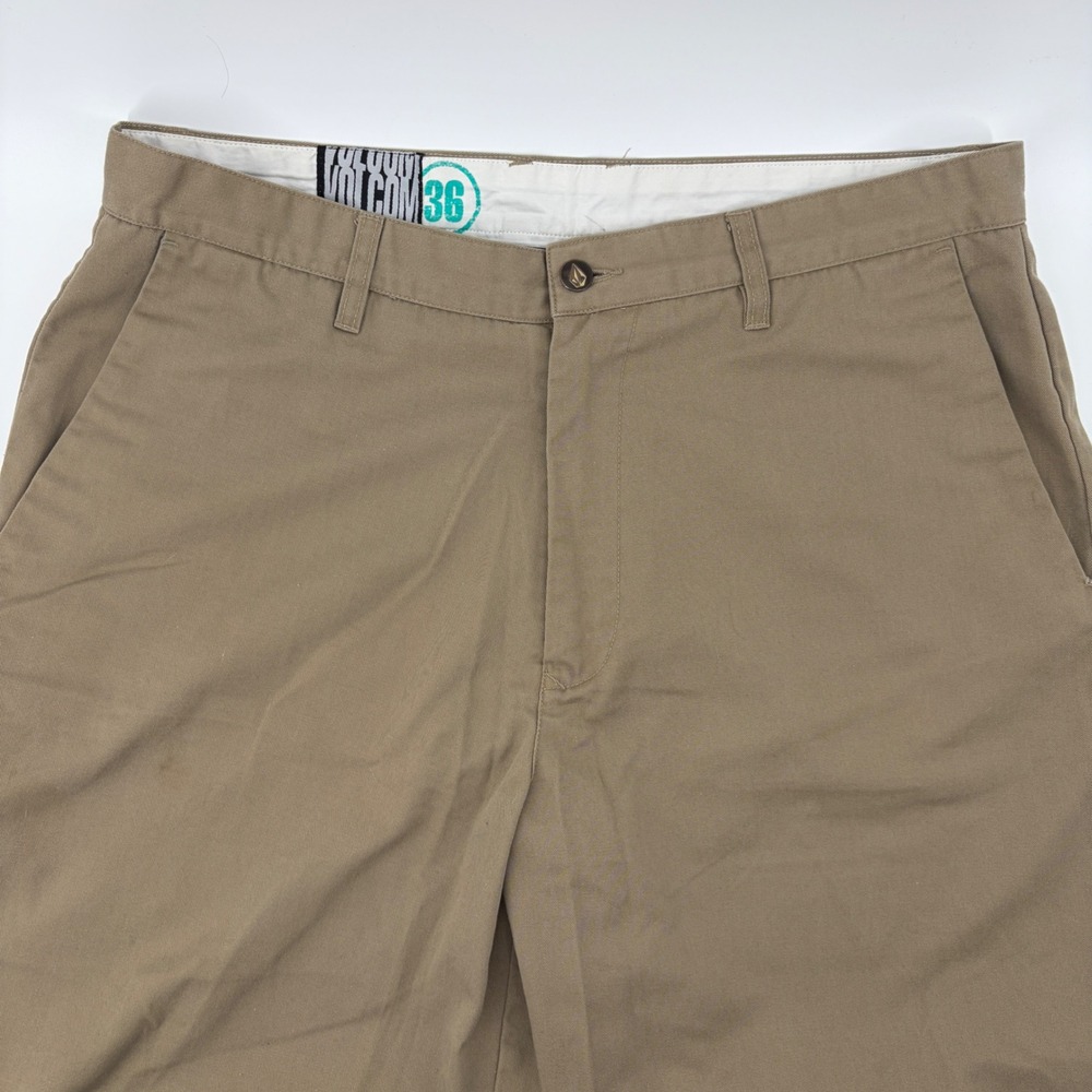 Volcom Shorts Men's 36 Chino 10" Khaki Brown Tan Beach Lightweight